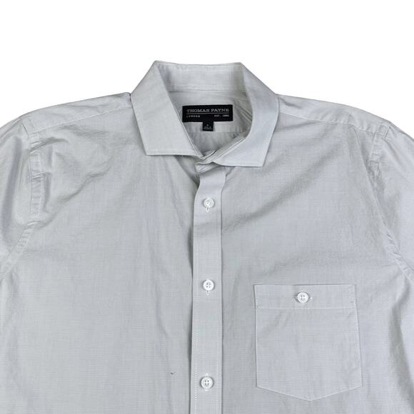 Thomas Payne London Button Down Mens LS Light Gray Size L EUC - Picture 6 of 7